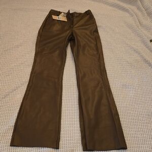 Meshki Brown/Chocilate Faux Leather Pants